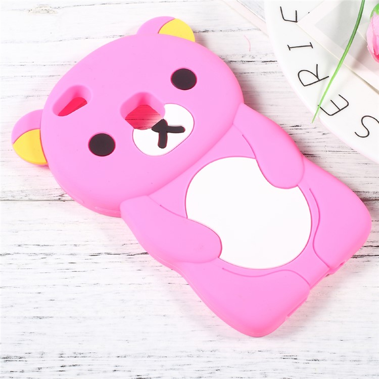 Cute 3D Rilakkuma Silicone Cell Phone Case for Huawei P10 Lite - Rose-2