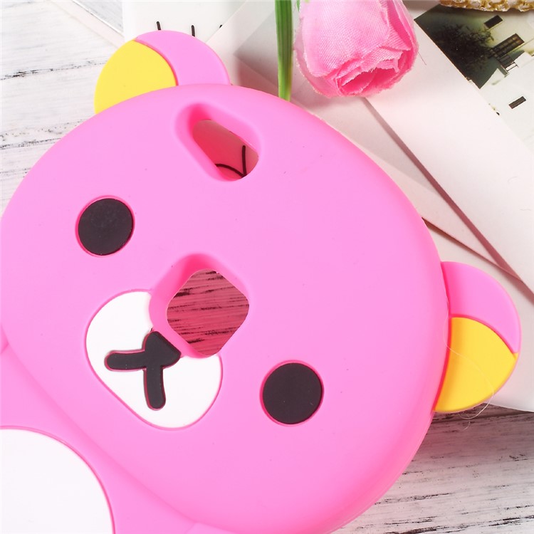 Cute 3D Rilakkuma Silicone Cell Phone Case for Huawei P10 Lite - Rose-4