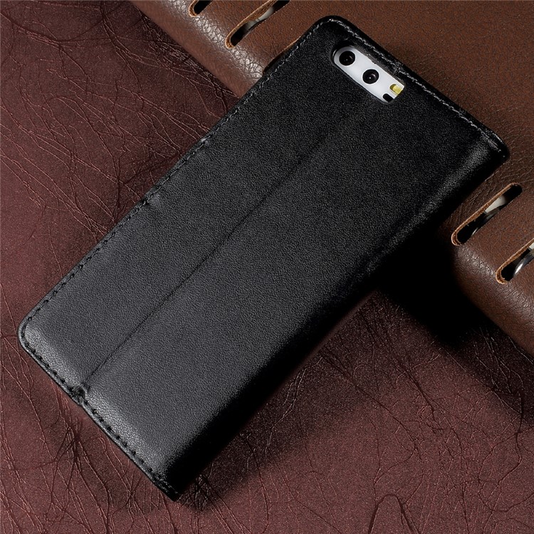 Wallet Stand Split Leather Phone Case Cover for Huawei P10 - Black-2