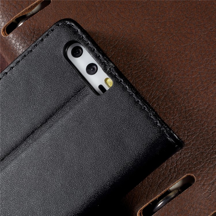 Wallet Stand Split Leather Phone Case Cover for Huawei P10 - Black-6