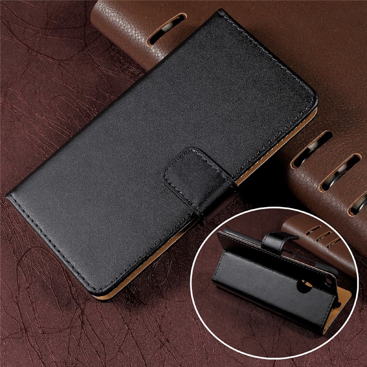 Wallet Stand Split Leather Phone Case for Huawei P8 Lite (2017) / Honor 8 Lite - Black-1