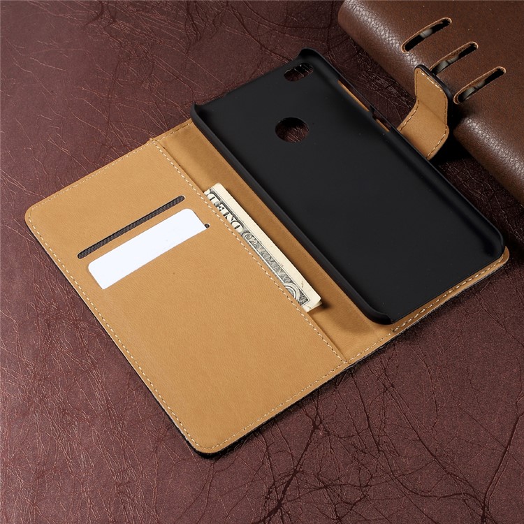 Wallet Stand Split Leather Phone Case for Huawei P8 Lite (2017) / Honor 8 Lite - Black-5
