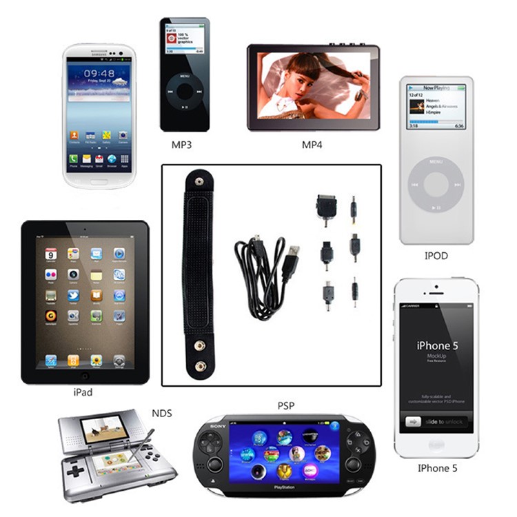 1500mAh Wrist Power Bank Wearable External Battery Charger for iPhone Samsung Huawei - Black-13