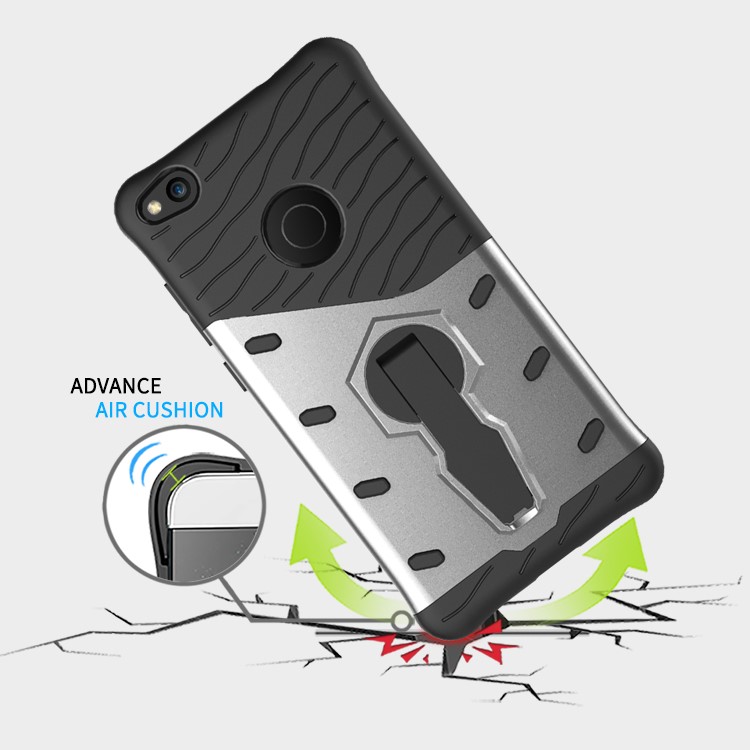 Armor PC + TPU Hybrid 360-Degree Rotary Kickstand Phone Case for Huawei P8 Lite (2017) / Honor 8 Lite - Silver-10