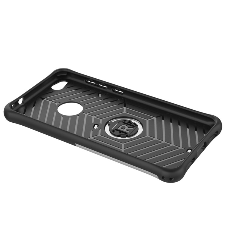 Armor PC + TPU Hybrid 360-Degree Rotary Kickstand Phone Case for Huawei P8 Lite (2017) / Honor 8 Lite - Silver-2