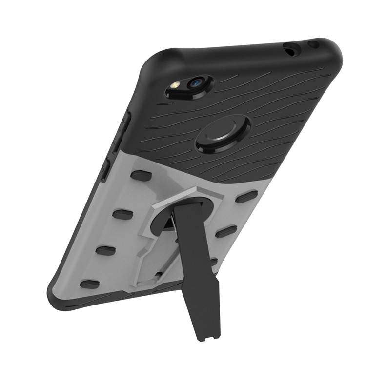 Armor PC + TPU Hybrid 360-Degree Rotary Kickstand Phone Case for Huawei P8 Lite (2017) / Honor 8 Lite - Silver-4
