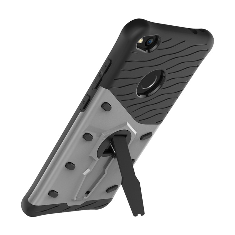 Armor PC + TPU Hybrid 360-Degree Rotary Kickstand Phone Case for Huawei P8 Lite (2017) / Honor 8 Lite - Silver-6