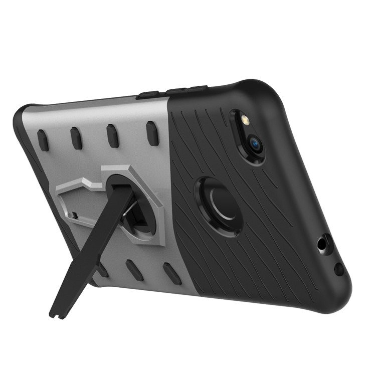 Armor PC + TPU Hybrid 360-Degree Rotary Kickstand Phone Case for Huawei P8 Lite (2017) / Honor 8 Lite - Silver-7