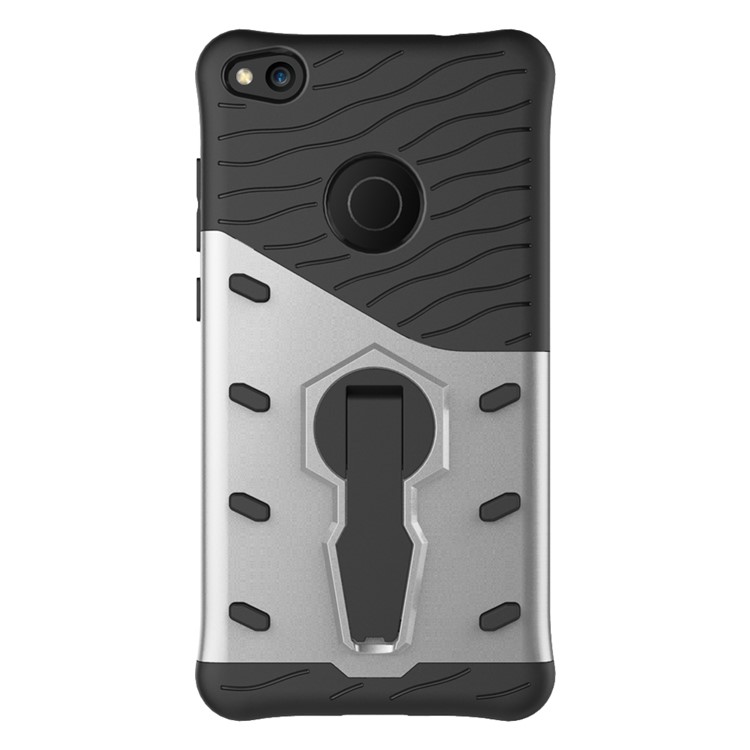 Armor PC + TPU Hybrid 360-Degree Rotary Kickstand Phone Case for Huawei P8 Lite (2017) / Honor 8 Lite - Silver-9