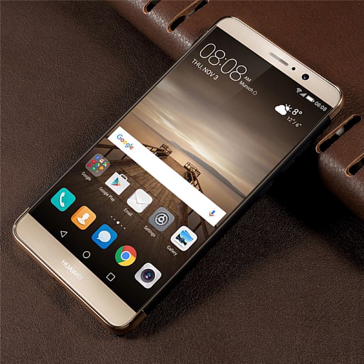 Detachable Rubberized Hard Case with Plated Frames for Huawei Mate 9 - Black-2