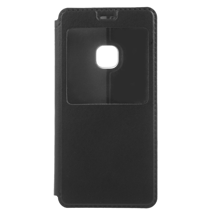 View Window Leather Stand Cell Phone Case for Huawei P10 Lite - Black-3