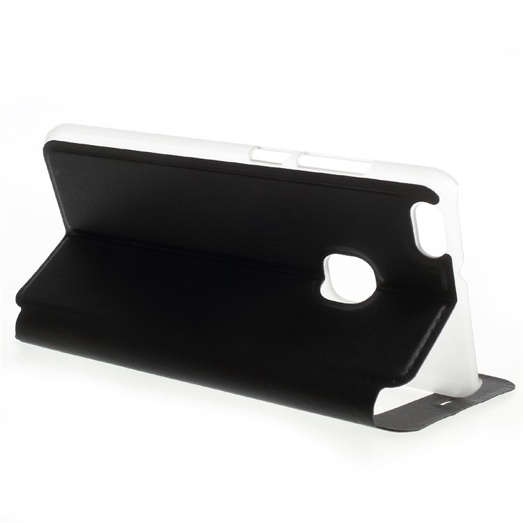 View Window Leather Stand Cell Phone Case for Huawei P10 Lite - Black-6