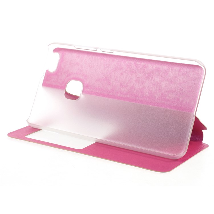 Flip Stand Leather View Window Phone Accessory Shell for Huawei P10 Lite - Rose-4