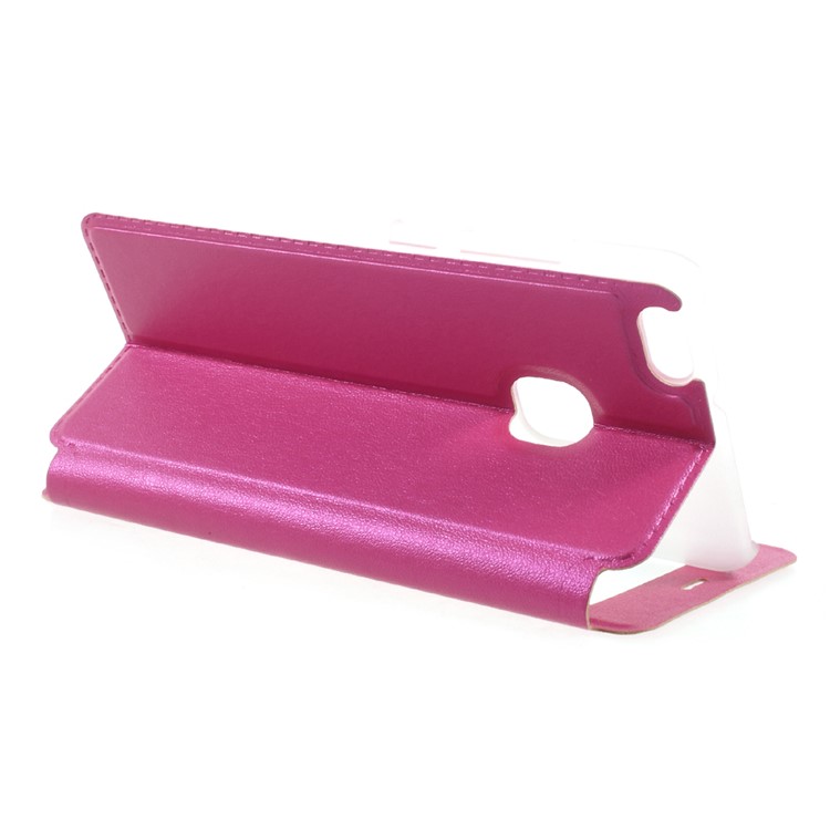 Flip Stand Leather View Window Phone Accessory Shell for Huawei P10 Lite - Rose-5