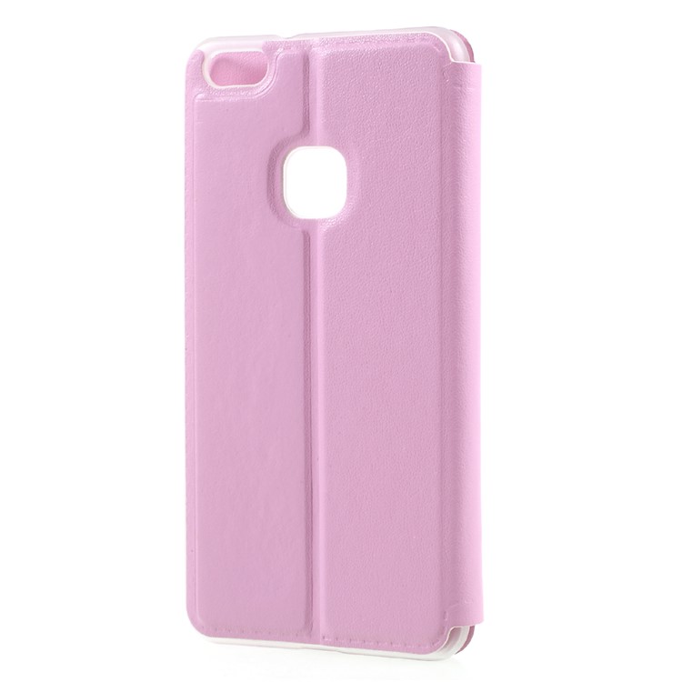 View Window Leather Flip Cell Phone Cover for Huawei P10 Lite - Pink-2