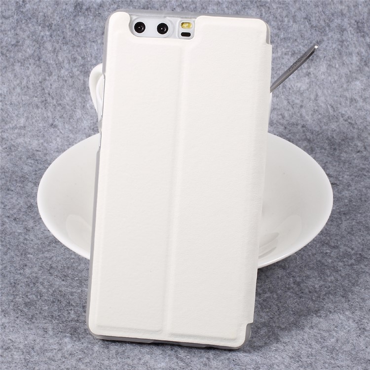 View Window Flip Leather Stand Cell Phone Case for Huawei P10 Plus - White-2