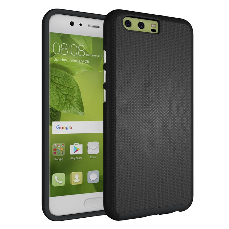 For Huawei P10 Anti-skid Hybrid PC + TPU Armor Phone Case - Black-1