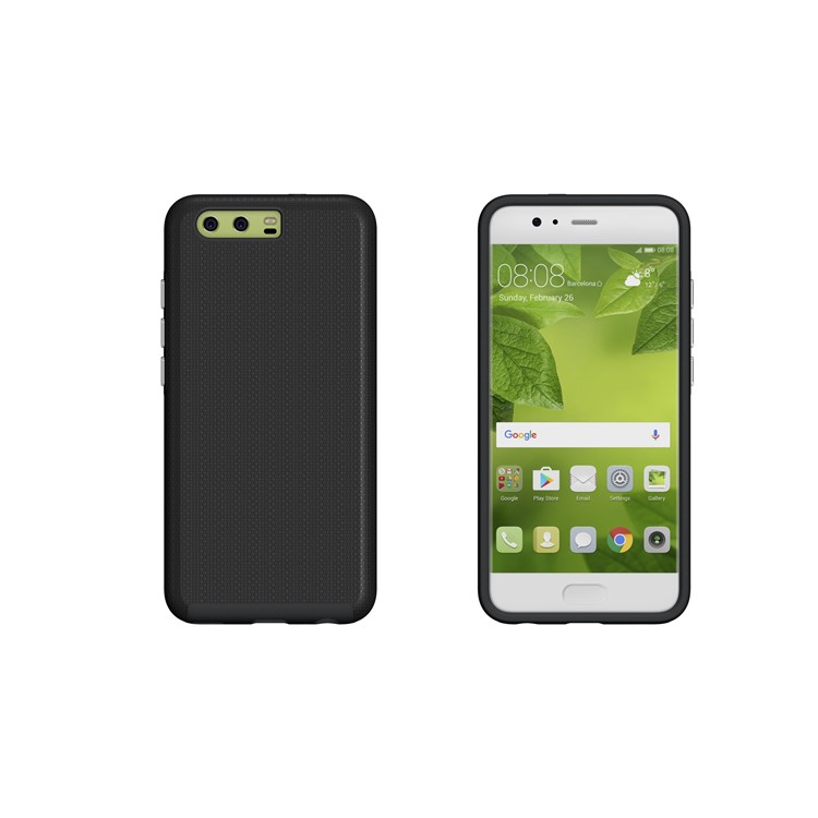 For Huawei P10 Anti-skid Hybrid PC + TPU Armor Phone Case - Black-2