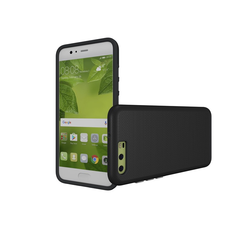 For Huawei P10 Anti-skid Hybrid PC + TPU Armor Phone Case - Black-4