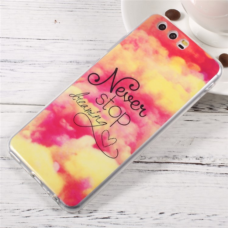 Pattern Printing IMD TPU Case for Huawei P10 - Quote Never Stop Dreaming-1