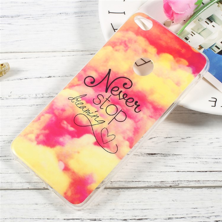 Patterned IMD Soft TPU Gel Phone Case for Huawei P8 Lite (2017)/Honor 8 Lite - Cloud and Quote-1
