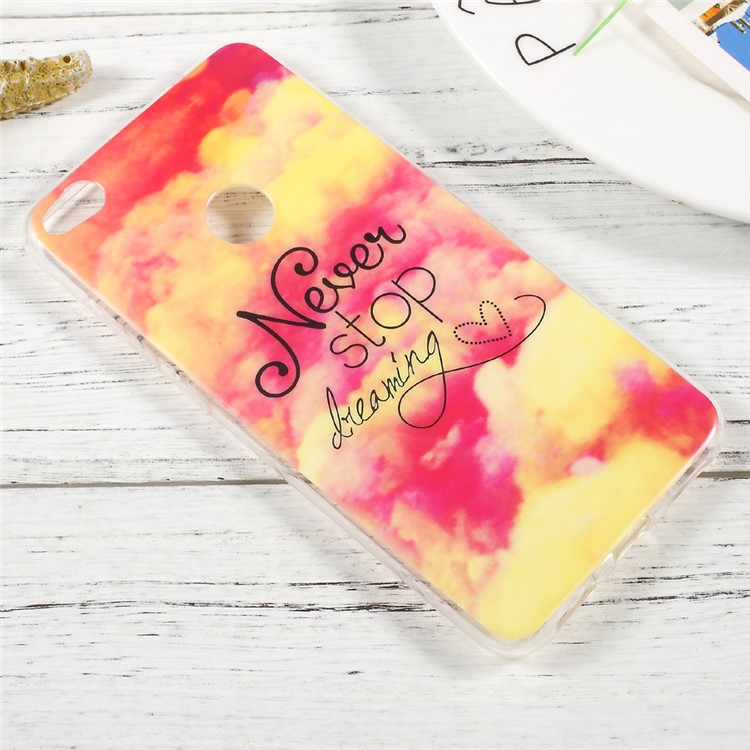 Patterned IMD Soft TPU Gel Phone Case for Huawei P8 Lite (2017)/Honor 8 Lite - Cloud and Quote-2