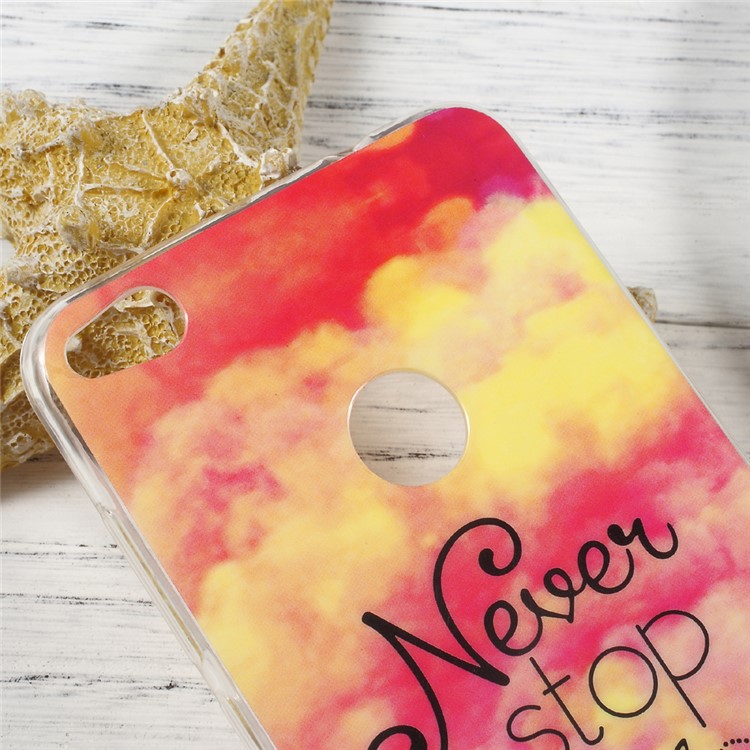 Patterned IMD Soft TPU Gel Phone Case for Huawei P8 Lite (2017)/Honor 8 Lite - Cloud and Quote-4