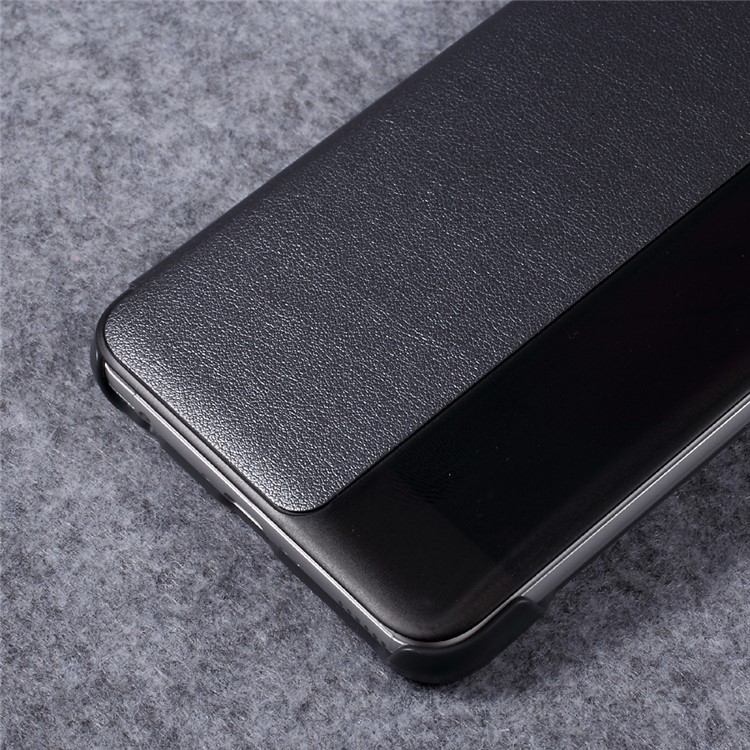 For Huawei P10 Plus Awakening Smart Side Window Leather Flip Case - Dark Grey-5