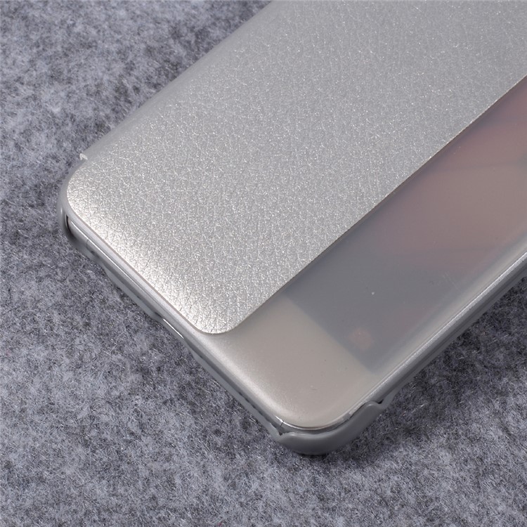 For Huawei P10 Side Window Flip Awakening Leather Smart Case Cover - Silver-4