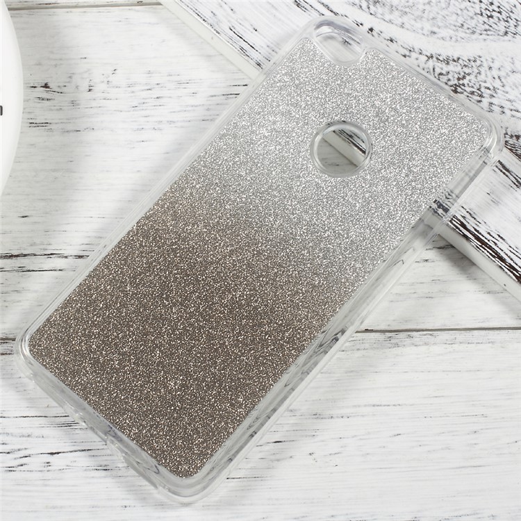Gradient Color Glittery Powder Soft TPU Case for Huawei P8 Lite (2017) / Honor 8 Lite - Grey-1