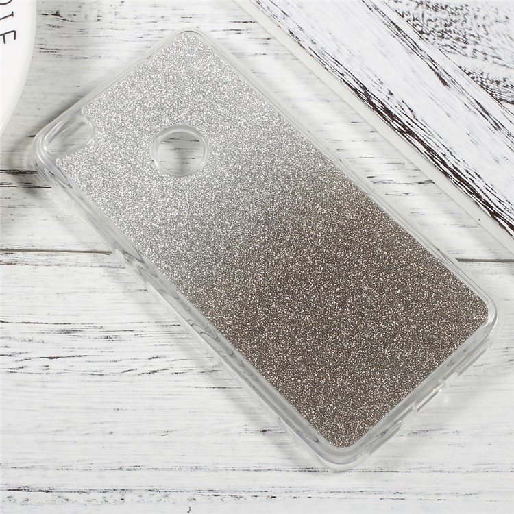 Gradient Color Glittery Powder Soft TPU Case for Huawei P8 Lite (2017) / Honor 8 Lite - Grey-2
