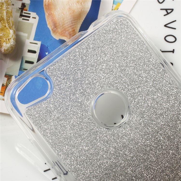 Gradient Color Glittery Powder Soft TPU Case for Huawei P8 Lite (2017) / Honor 8 Lite - Grey-4
