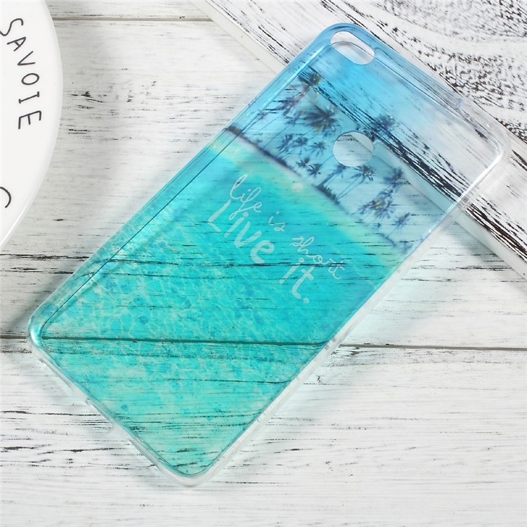 Pattern Printing Soft TPU Cell Phone Case for Huawei P8 Lite (2017) / Honor 8 Lite - Sea and Palm-1