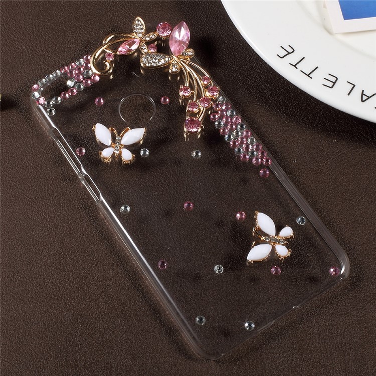 3D Rhinestone PC Protective Mobile Phone Case for Huawei P8 Lite (2017) / Honor 8 Lite - Pink-2