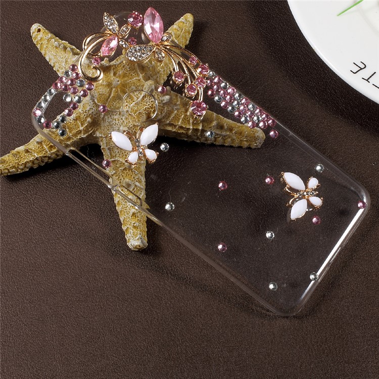 3D Rhinestone PC Protective Mobile Phone Case for Huawei P8 Lite (2017) / Honor 8 Lite - Pink-3