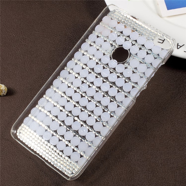 Bowknot Rhinestone Pearl Clear Plastic Shell for Huawei P8 Lite (2017) / Honor 8 Lite - Transparent-6