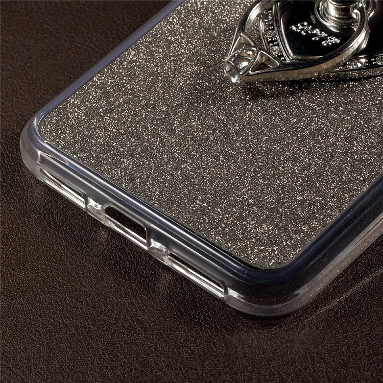 Gradient Glittery Powder TPU Kickstand Case for Huawei P8 Lite (2017) / Honor 8 Lite - Grey-5