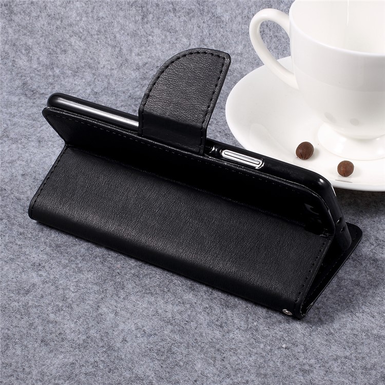 Pebble Grain Wallet Stand Leather Cell Phone Case for Huawei P10 Plus - Black-6