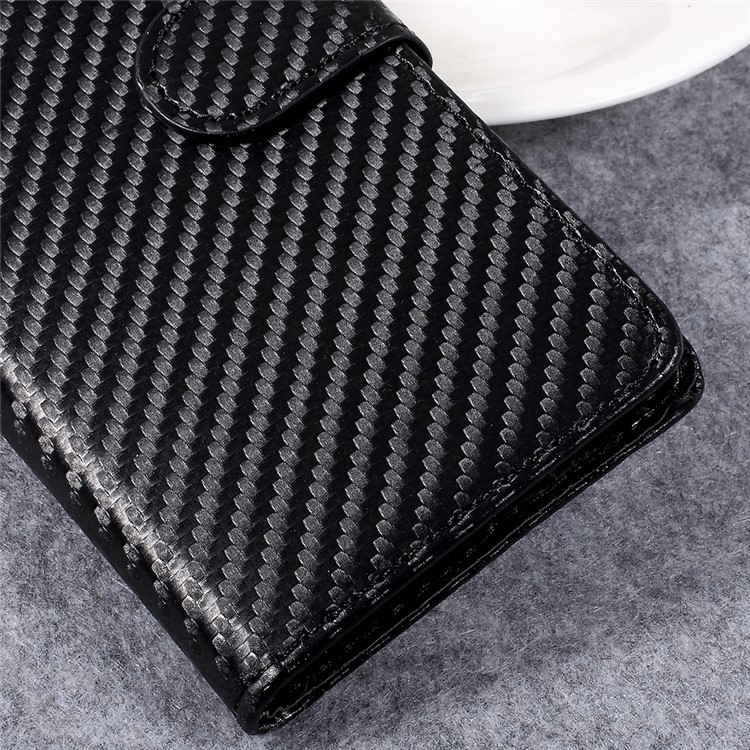 Carbon Fiber Texture Leather Wallet Stand Cellphone Case for Huawei P10 Lite - Black-7