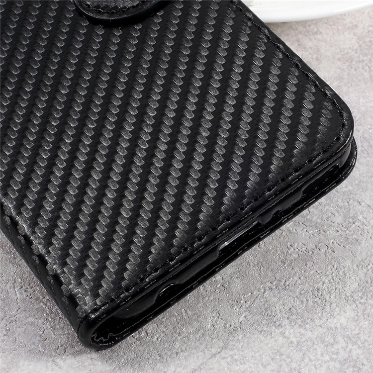 Carbon Fiber Texture Leather Wallet Case for Huawei P10 Plus - Black-8