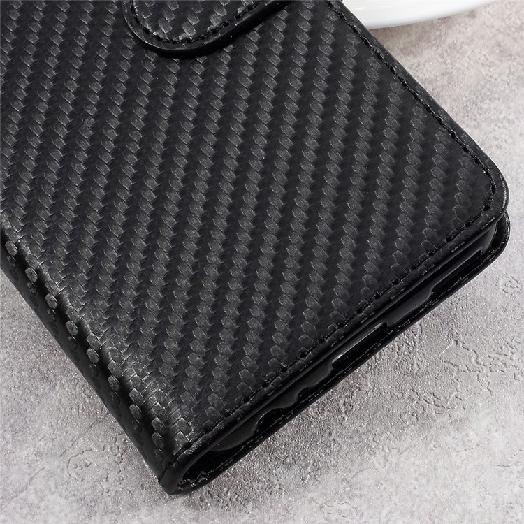 Carbon Fiber Texture Leather Wallet Case for Huawei P10 - Black-8
