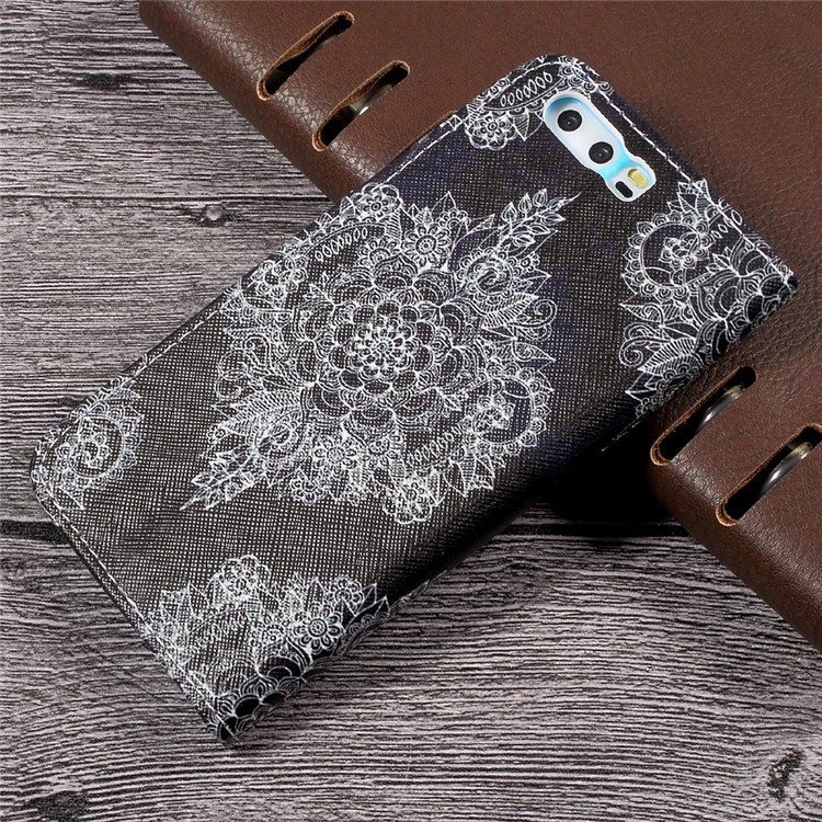 Pattern Printing Leather Wallet Stand Case for Huawei P10 - Classic Floral Pattern-2