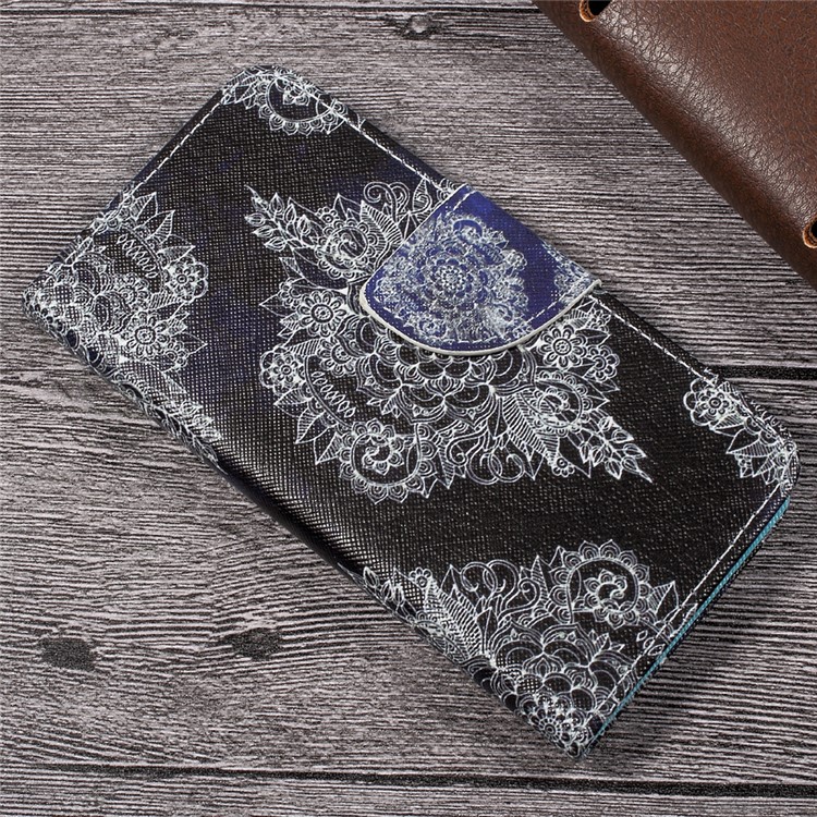 Pattern Printing Leather Wallet Stand Case for Huawei P10 - Classic Floral Pattern-3