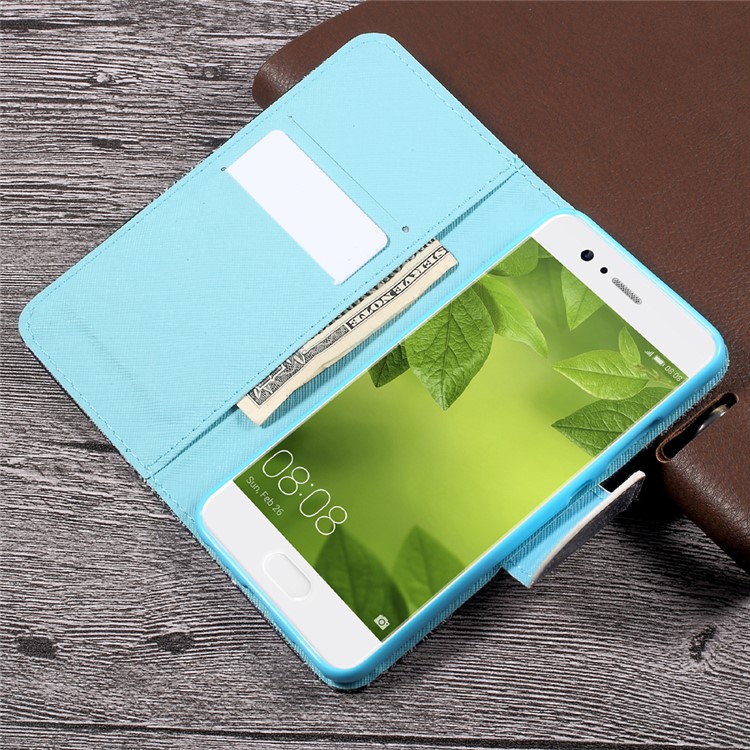 Pattern Printing Leather Wallet Stand Case for Huawei P10 - Classic Floral Pattern-6