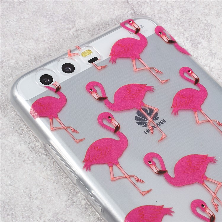 Ultra Thin Pattern Printing TPU Cell Phone Case for Huawei P10 Plus - Rose Flamingos-5