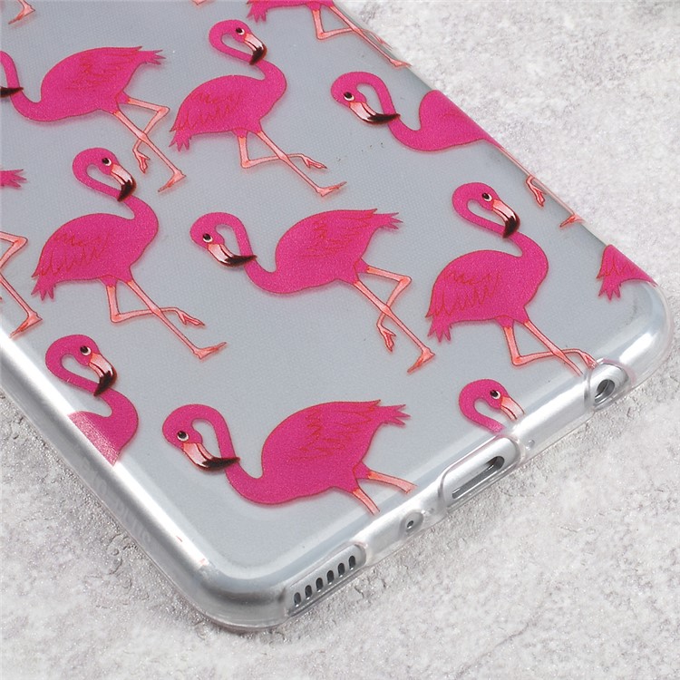 Ultra Thin Pattern Printing TPU Cell Phone Case for Huawei P10 Plus - Rose Flamingos-6