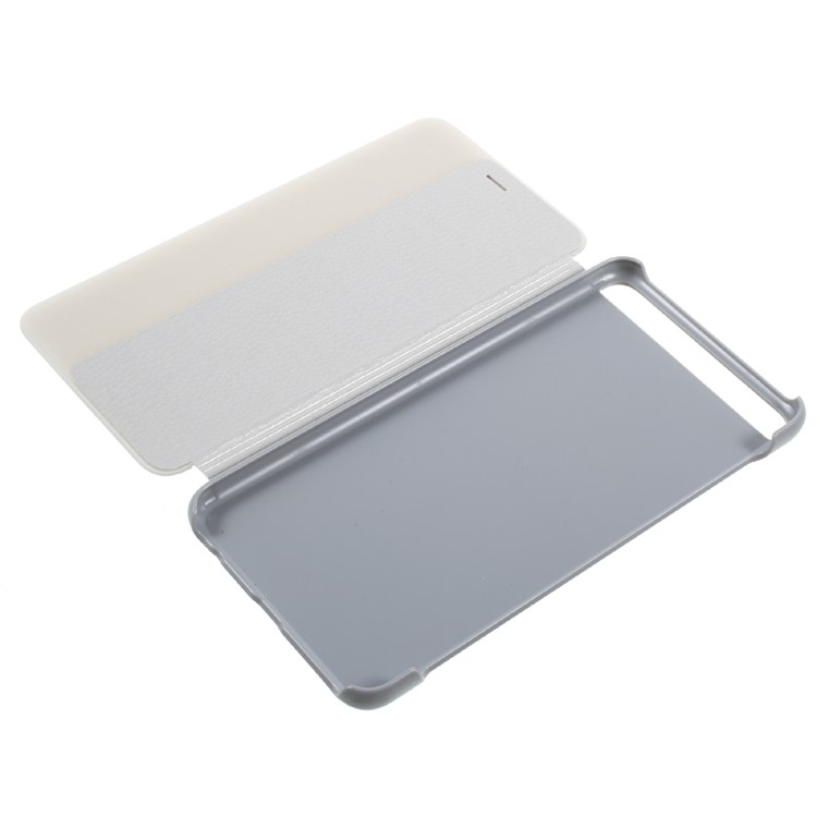 Auto Wake / Sleep Side View Window PU Leather + PC Back Folio Shell for Huawei P10 Plus - Silver-6