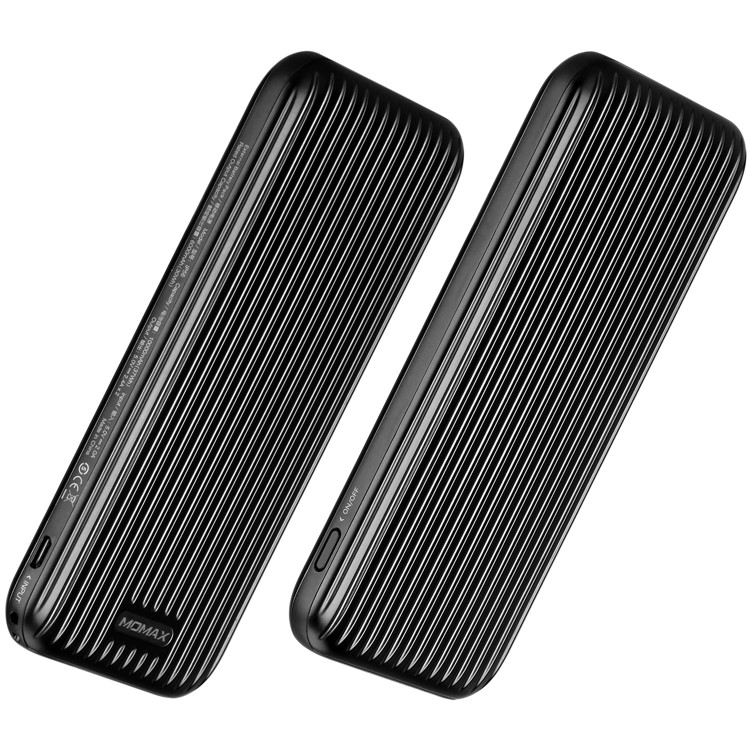 Momax iPower Go Thin 10000mAh Portable Dual USB 2.4A Power Bank - Black-10