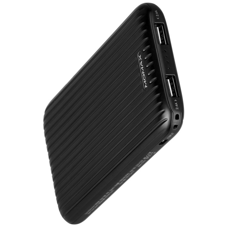 Momax iPower Go Thin 10000mAh Portable Dual USB 2.4A Power Bank - Black-11