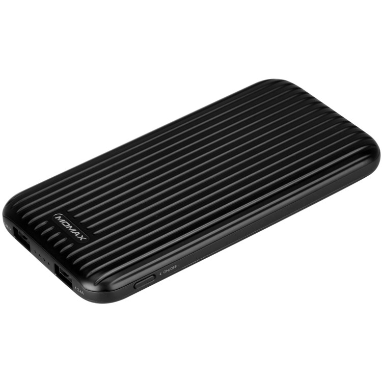 Momax iPower Go Thin 10000mAh Portable Dual USB 2.4A Power Bank - Black-4